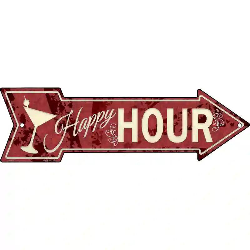 Happy Hour Novelty Metal Arrow Sign image