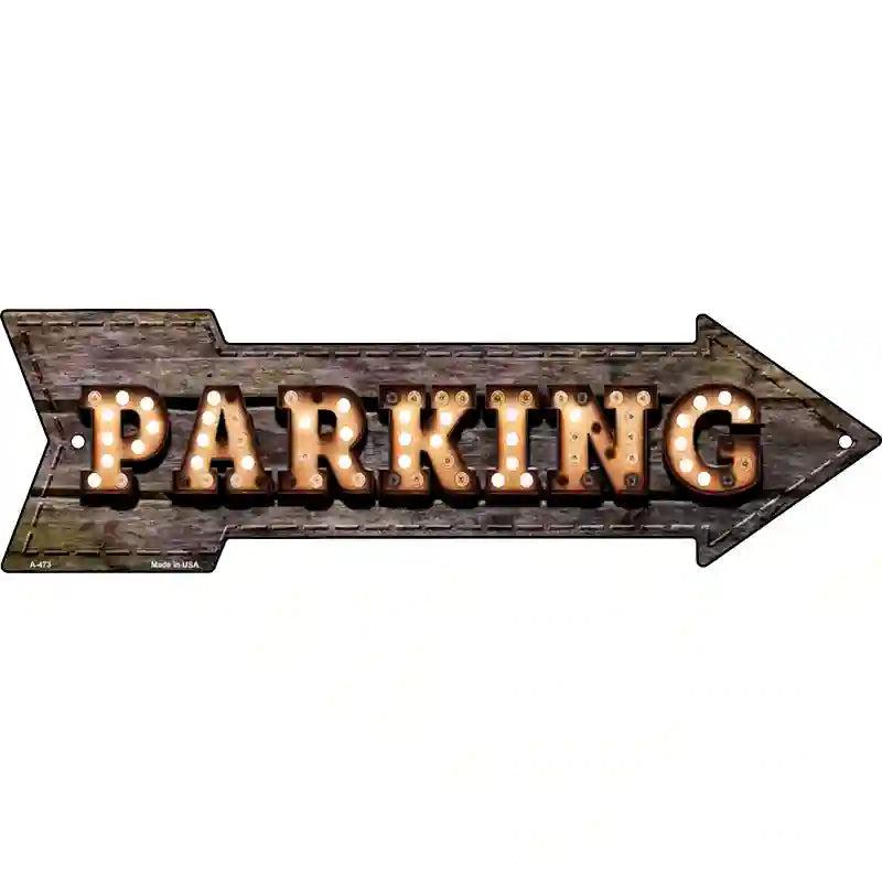 Parking Bulb Letters Novelty Metal Arrow Sign image