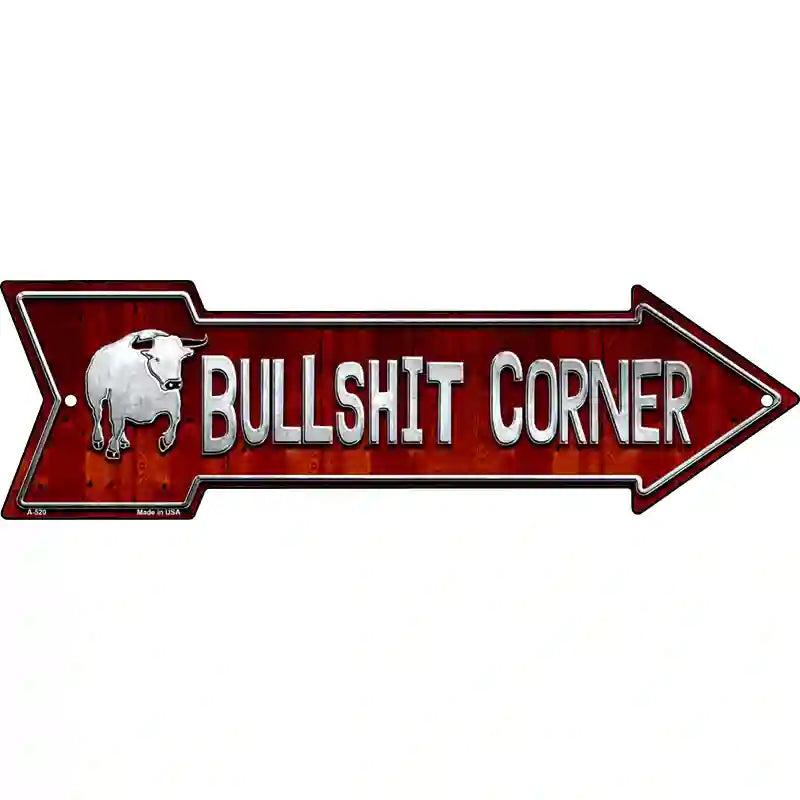 Bullshit Corner Novelty Metal Arrow Sign image
