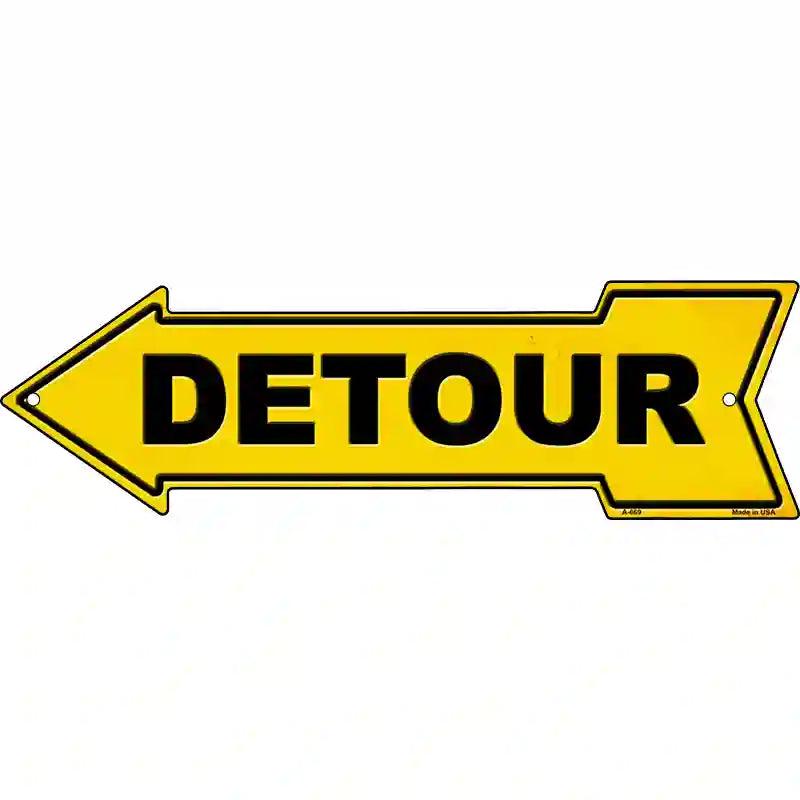 Detour to the Left Novelty Metal Arrow Sign image