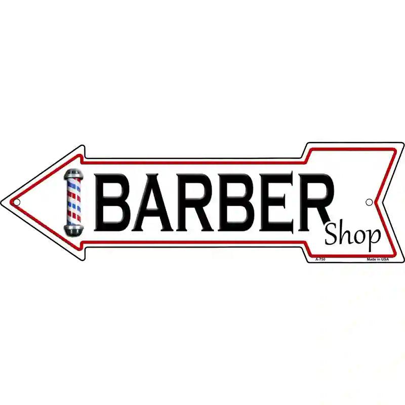 Barber Shop Left Novelty Metal Arrow Sign image