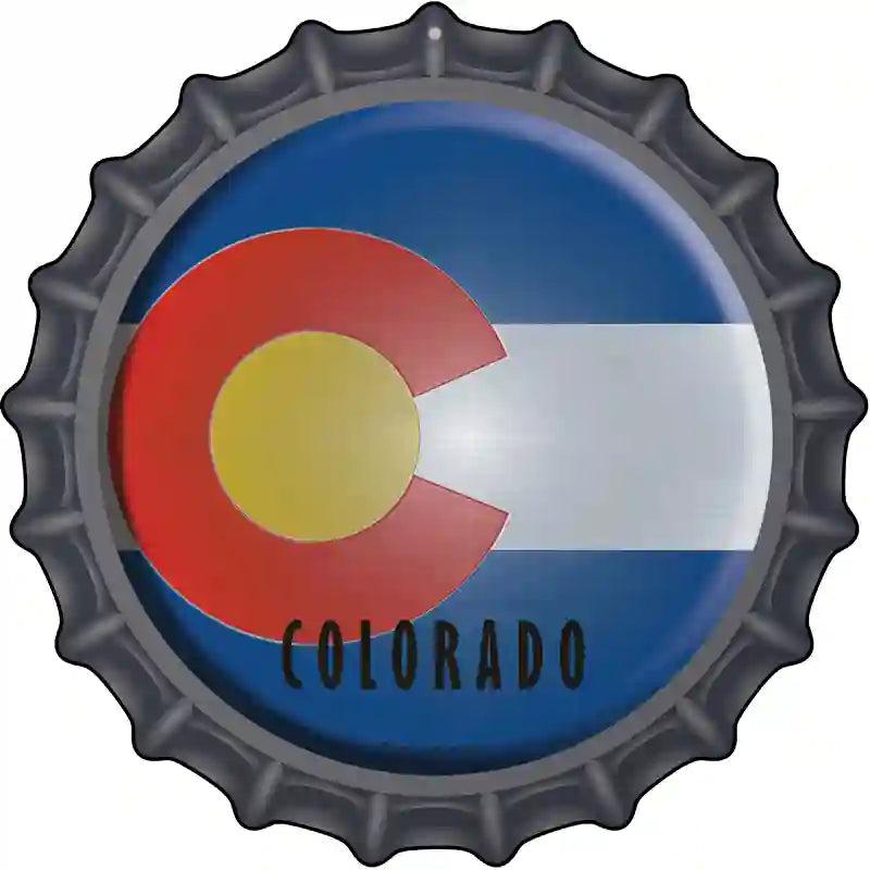 Colorado State Flag Novelty Metal Bottle Cap Sign BC-105 image