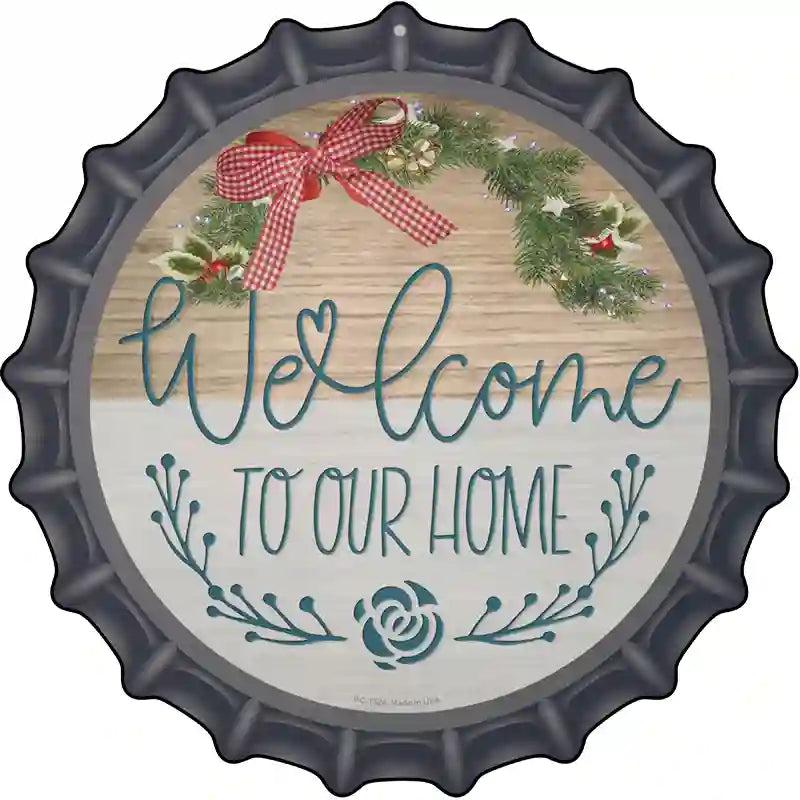 Our Home Wreath Novelty Metal Bottle Cap Sign image