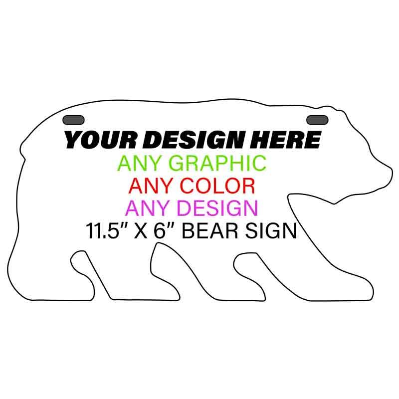 Personalized Design Your Own Custom Novelty Aluminum Bear Shaped License Plate | 11.5 Inch x 6 Inch image