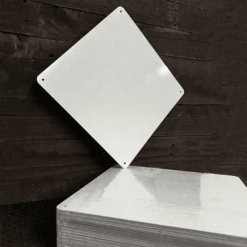 White Dye Sublimation Blank 16.5 Inch Metal Crossing Sign - 100 Pack BULK-CX-000 image