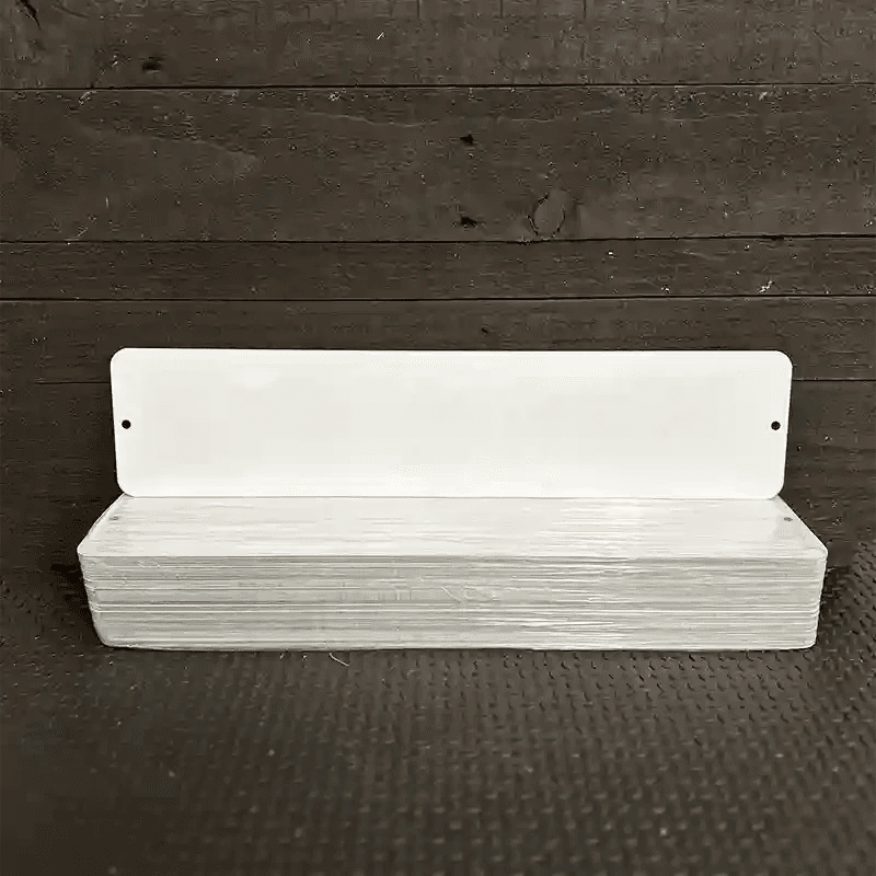 White Dye Sublimation Blank 4 Inch x 18 Inch Metal Small Street Sign - 100 Pack BULK-K-000 image