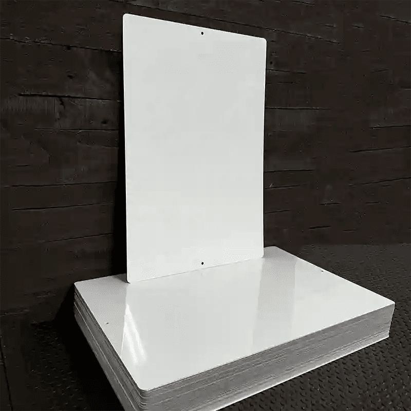 White Dye Sublimation Blank 12 Inch x 18 Inch Metal Large Parking Sign - 100 Pack BULK-LGP-000 image
