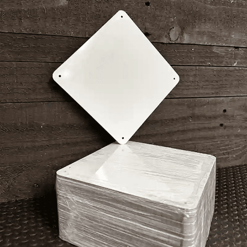 White Dye Sublimation Blank 8 Inch Metal Mini Crossing Sign - 100 Pack BULK-MCX-000 image