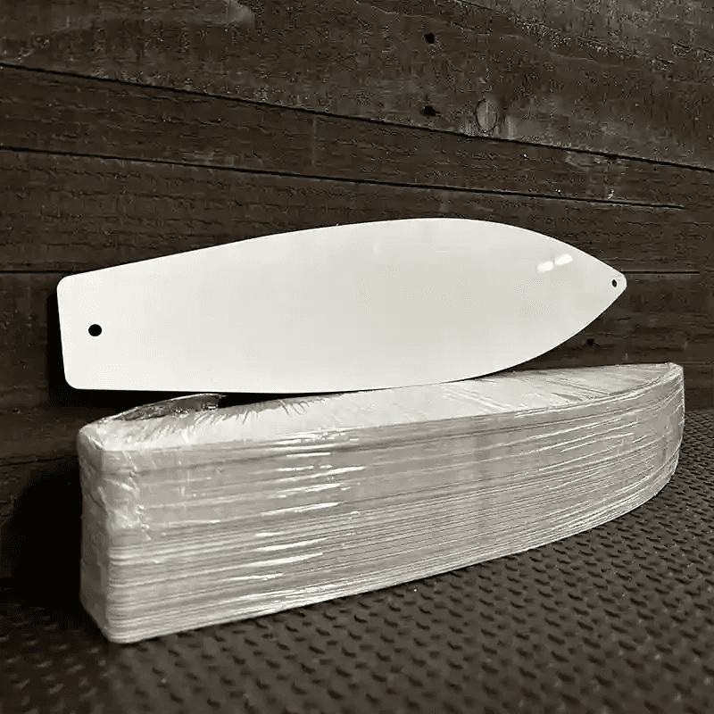 White Dye Sublimation Blank 17 Inch Metal Surfboard Sign - 100 Pack BULK-SB-000 image