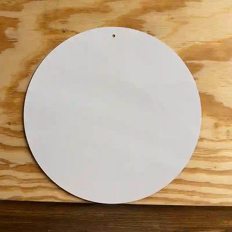 White Dye Sublimation Blank 12 Inch Metal Circle Sign C-000 image
