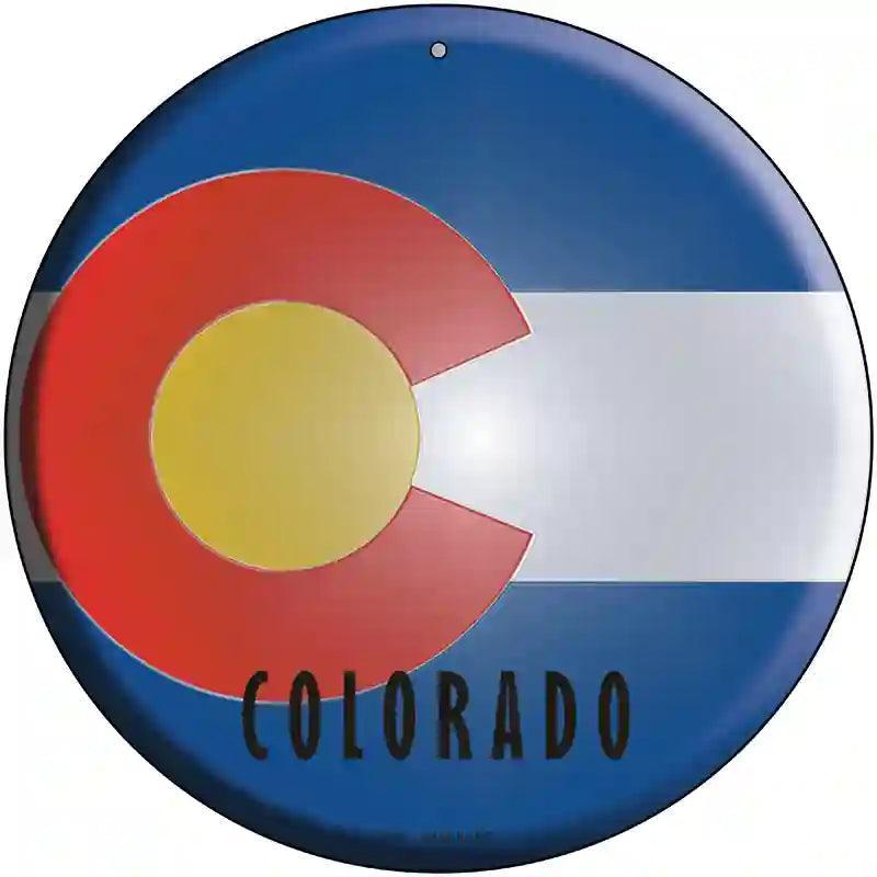 Colorado State Flag Metal Circular Sign image