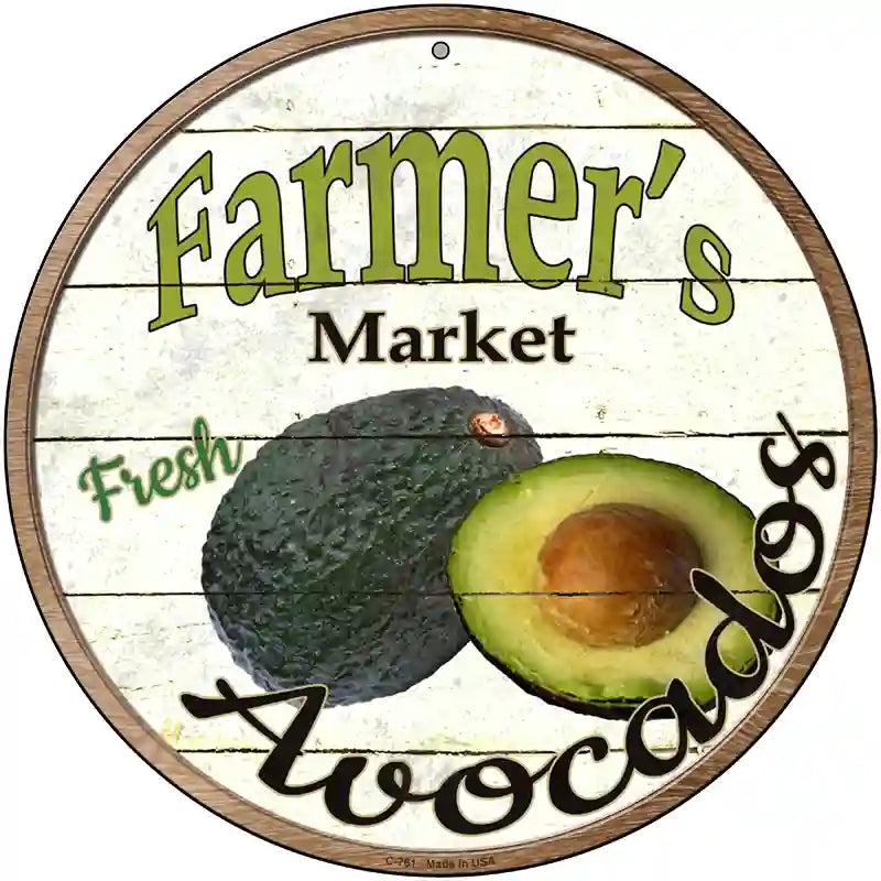 Farmers Market Avocados Novelty Metal Circular Sign image