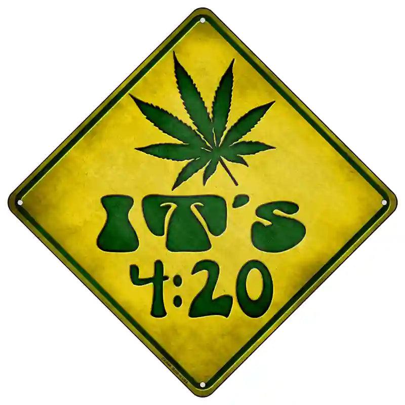 Its 420 Pot Leaf Novelty Metal Crossing Sign image