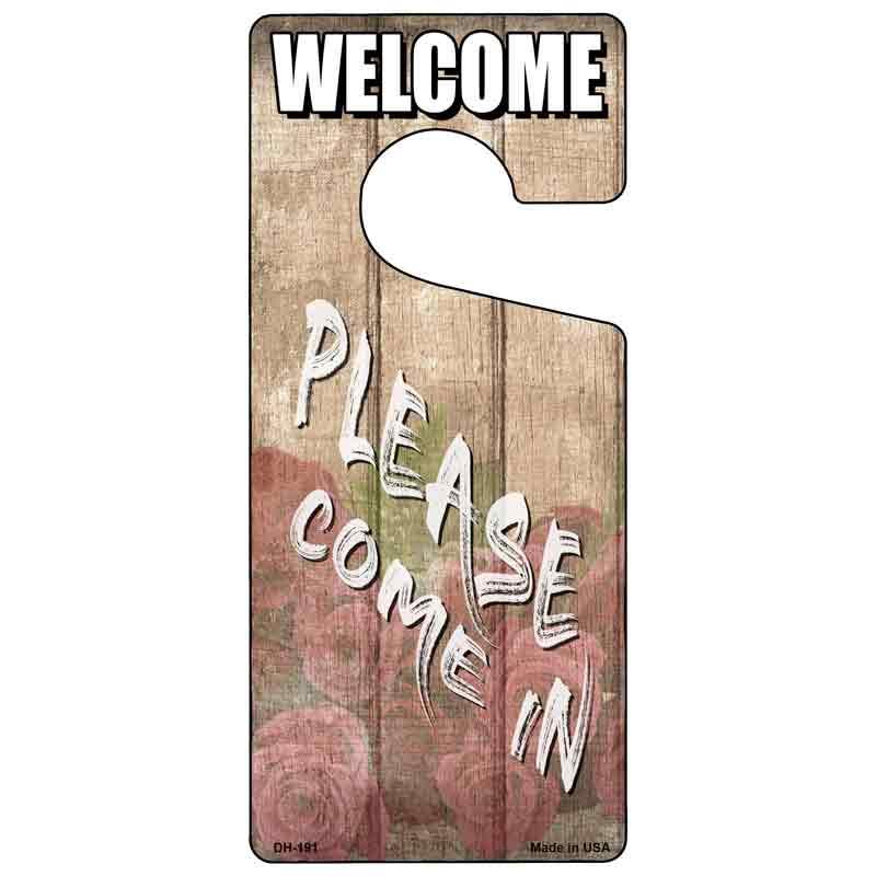 Please Come In Roses Novelty Metal Door Hanger DH-191 image