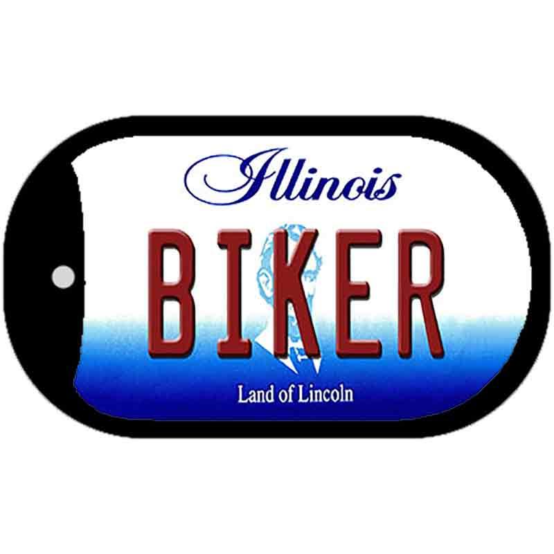 Biker Illinois Novelty Metal Dog Tag Necklace DT-10322 image