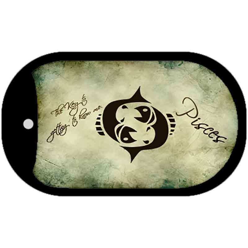 Pisces Zodiac Novelty Metal Dog Tag Necklace DT-1327 image
