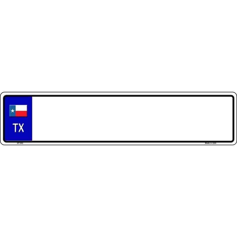 Texas Blank Novelty Metal European License Plate Tag EP-043 image