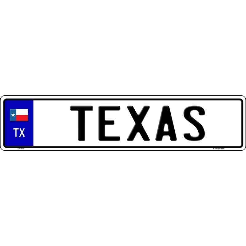 Texas Novelty Metal European License Plate Tag EP-111 image