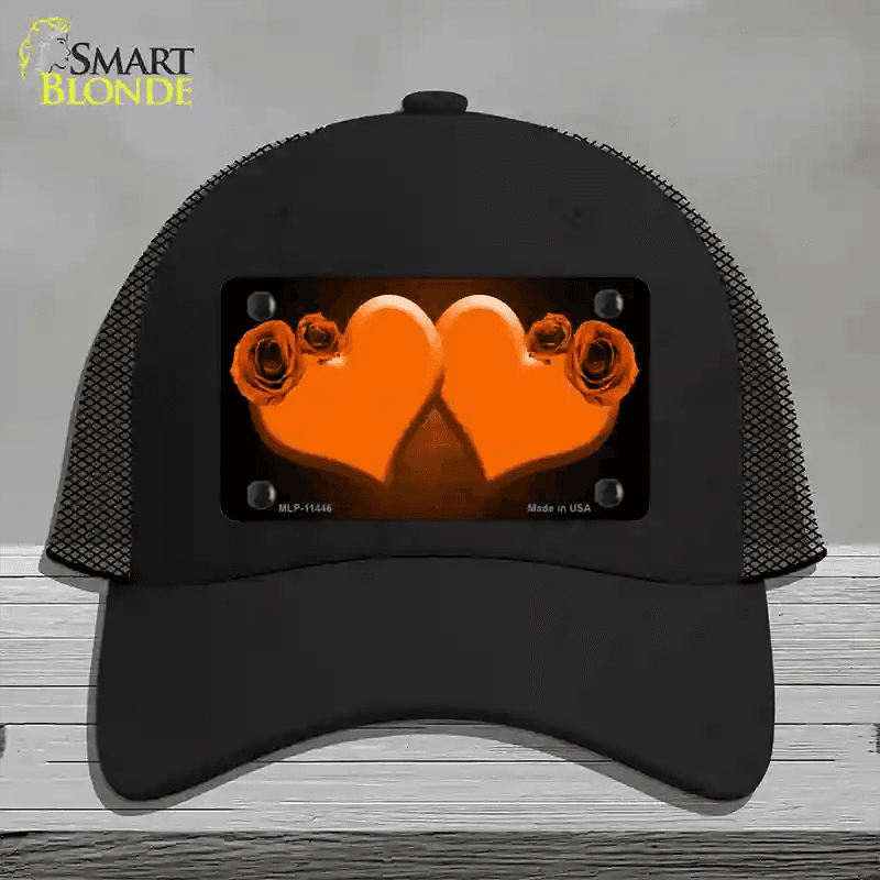 Hearts Over Roses In Orange Novelty License Plate Hat