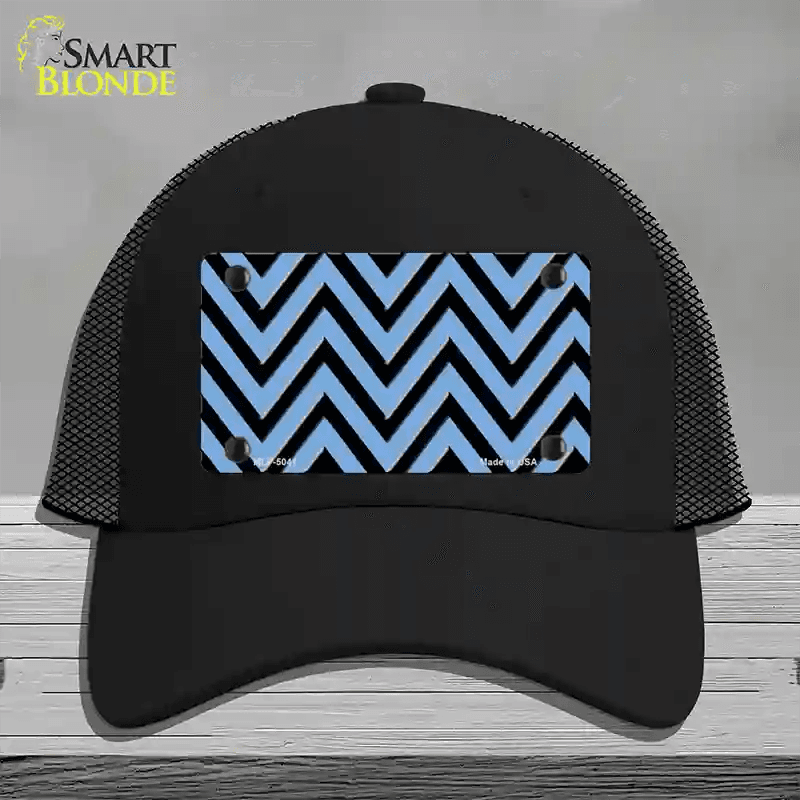Light Blue Black Chevron Novelty License Plate Hat