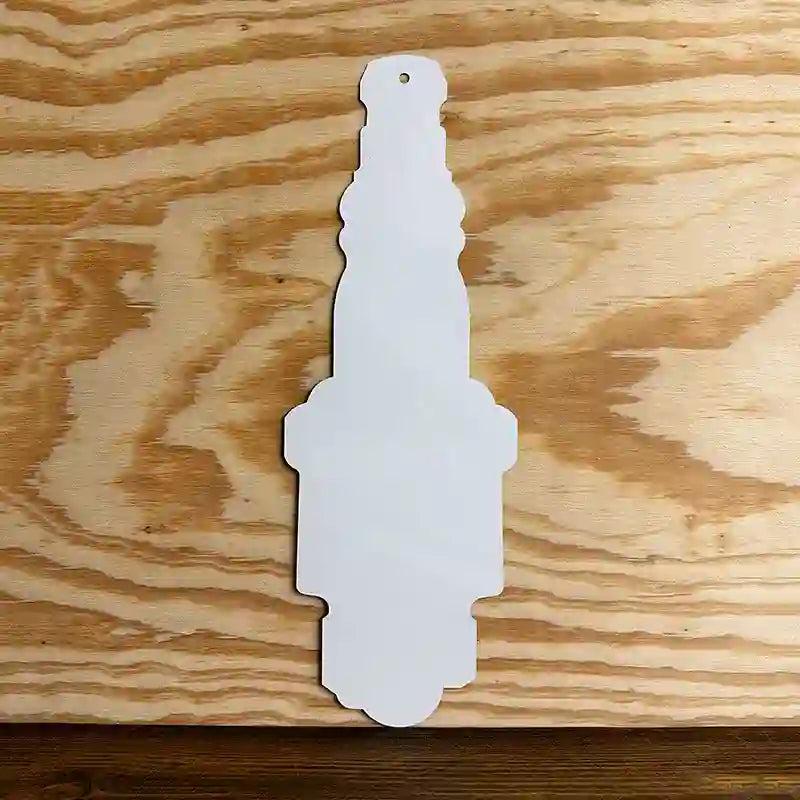 White Dye Sublimation Blank 17 Inch Metal Spark Plug Sign J-000 image