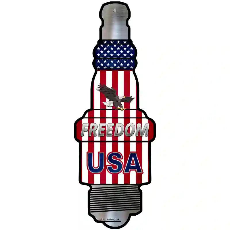 Freedom USA Novelty Metal Spark Plug Sign J-018 image