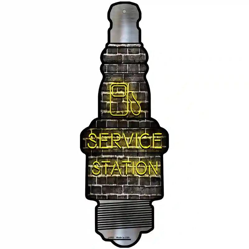 Service Station Novelty Metal Spark Plug Sign J-052 image