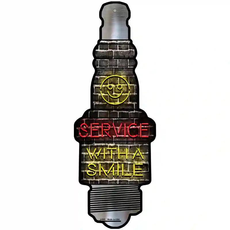 Service With A Smile Novelty Metal Spark Plug Sign J-055 image