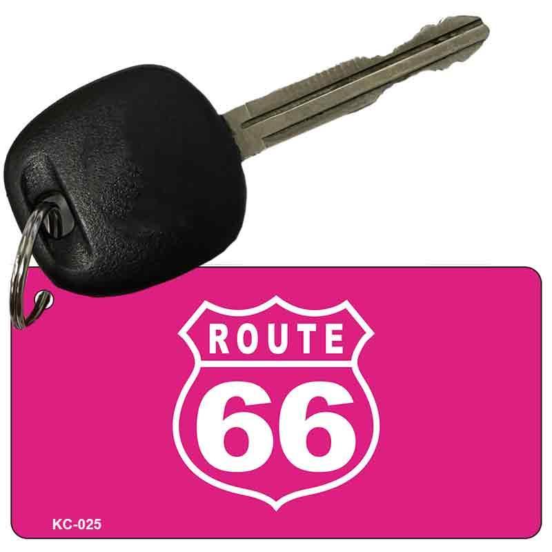 Route 66 Pink Metal Novelty Aluminum Key Chain KC-025 image