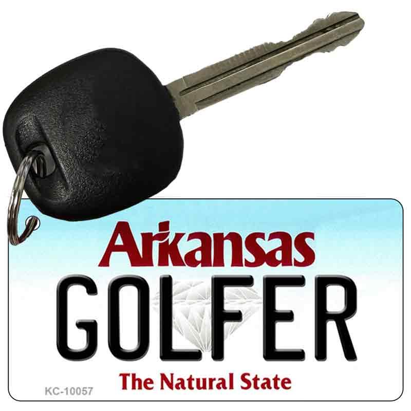 Golfer Arkansas State License Plate Tag Key Chain KC-10057 image