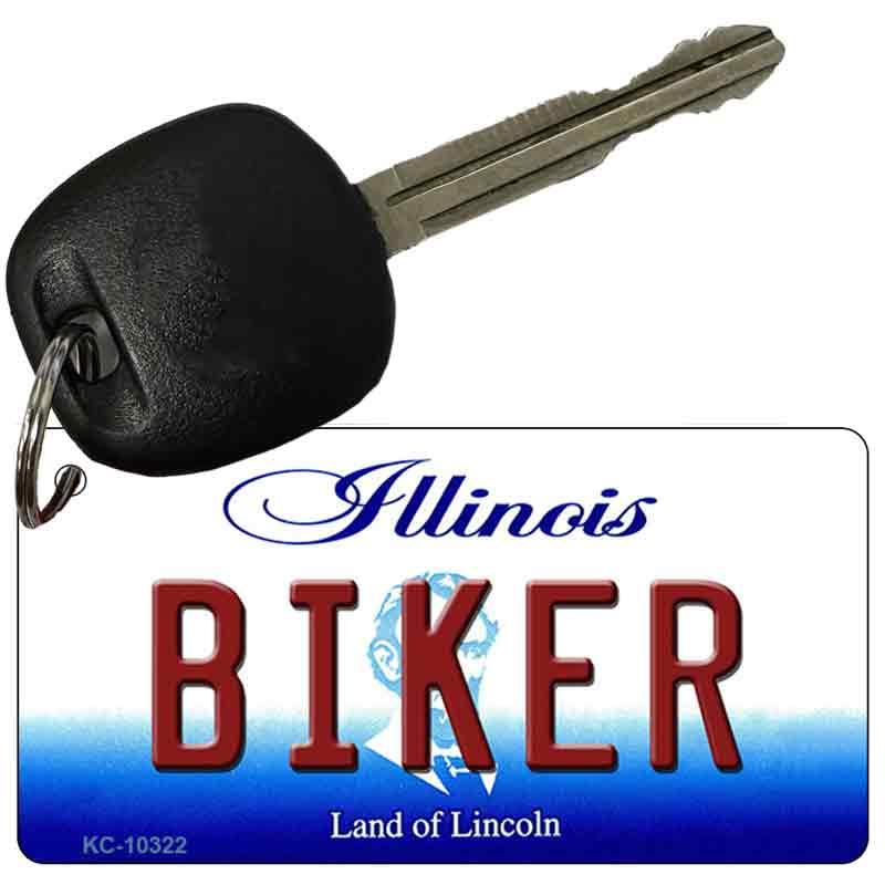 Biker Illinois State License Plate Tag Key Chain KC-10322 image