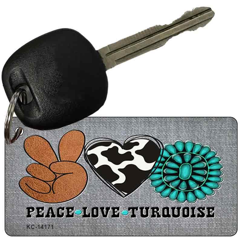 Peace Love Turquoise Novelty Metal Key Chain image