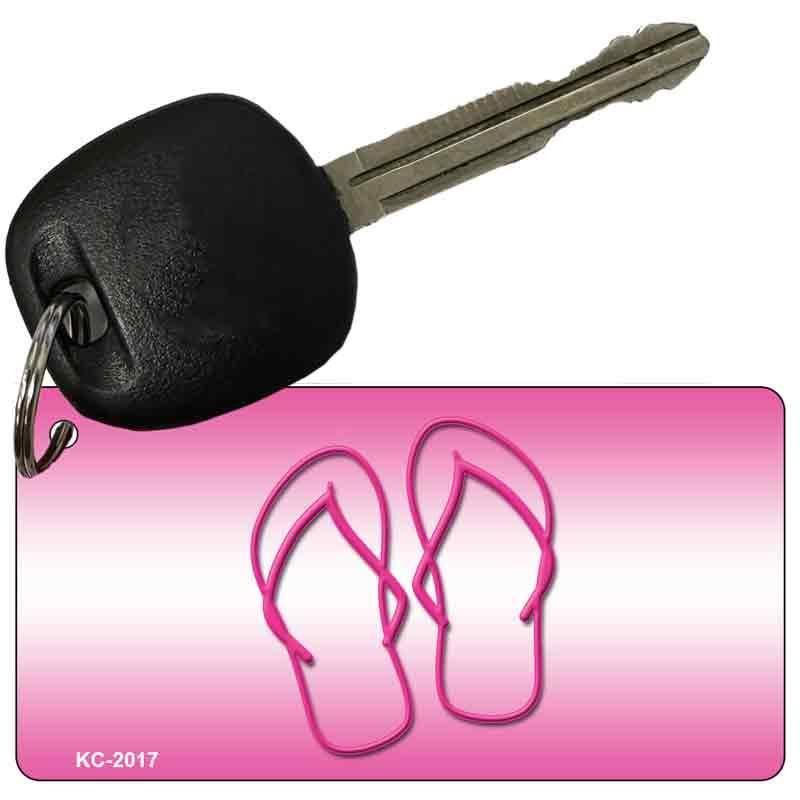 Pink Flip Flops Novelty Aluminum Key Chain KC-2017 image