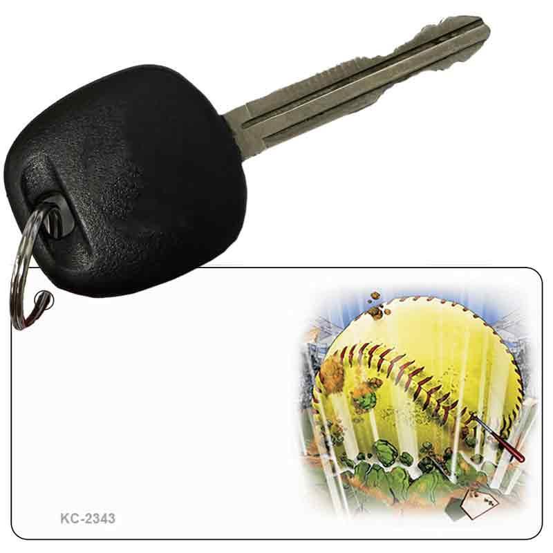 Softball OffSet Novelty Aluminum Key Chain KC-2343 image