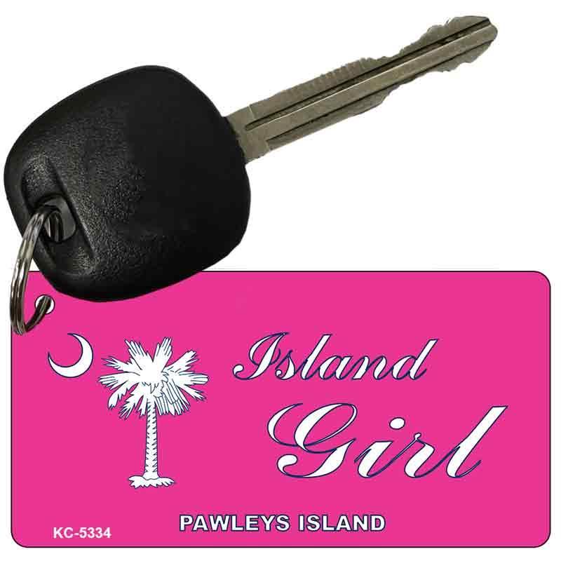 Island Girl Pink Novelty Aluminum Key Chain KC-5334 image