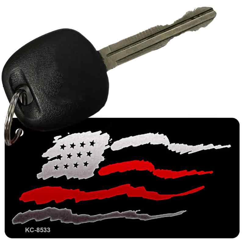 American Flag Thin Red Line Novelty Metal Key Chain KC-8533 image