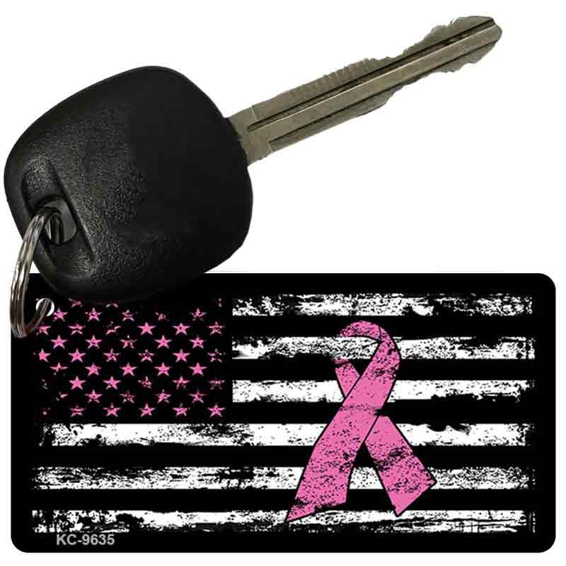 Vintage American Pink Ribbon Novelty Aluminum Key Chain KC-9635 image