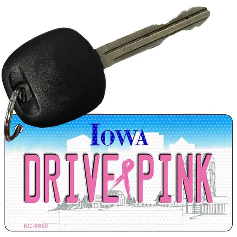 Drive Pink Iowa Novelty Aluminum Key Chain KC-9650 image