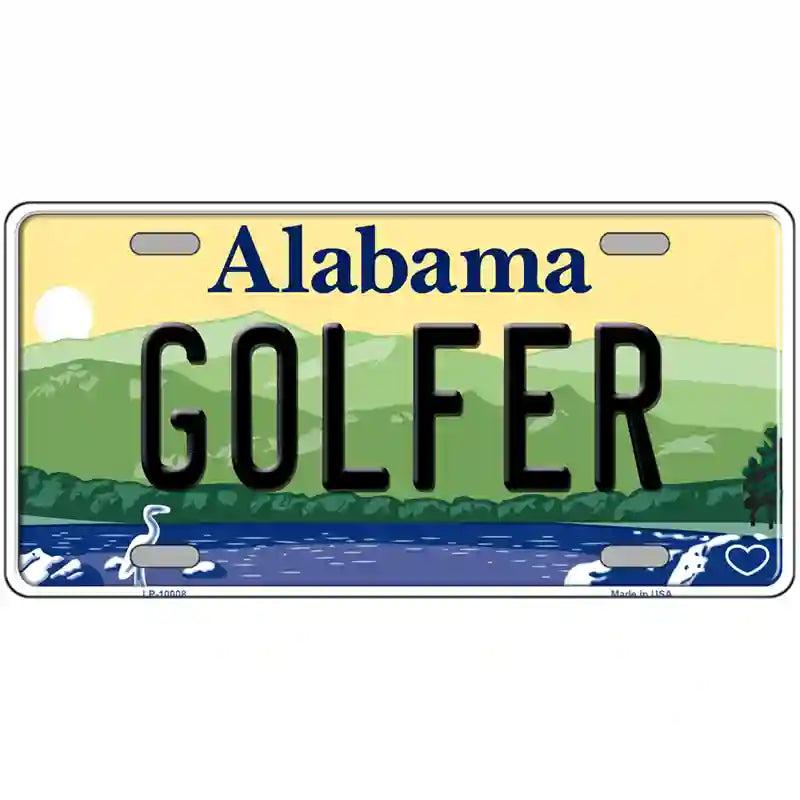 Golfer Alabama Metal Novelty License Plate image