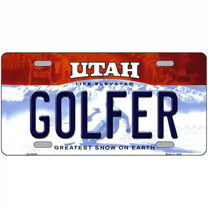 Golfer Utah Metal Novelty License Plate image