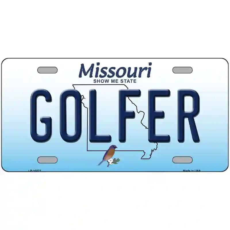 Golfer Missouri Metal Novelty License Plate image