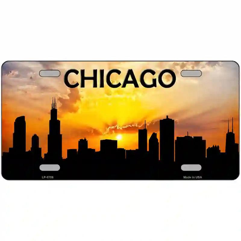 Chicago Silhouette Metal Novelty License Plate image