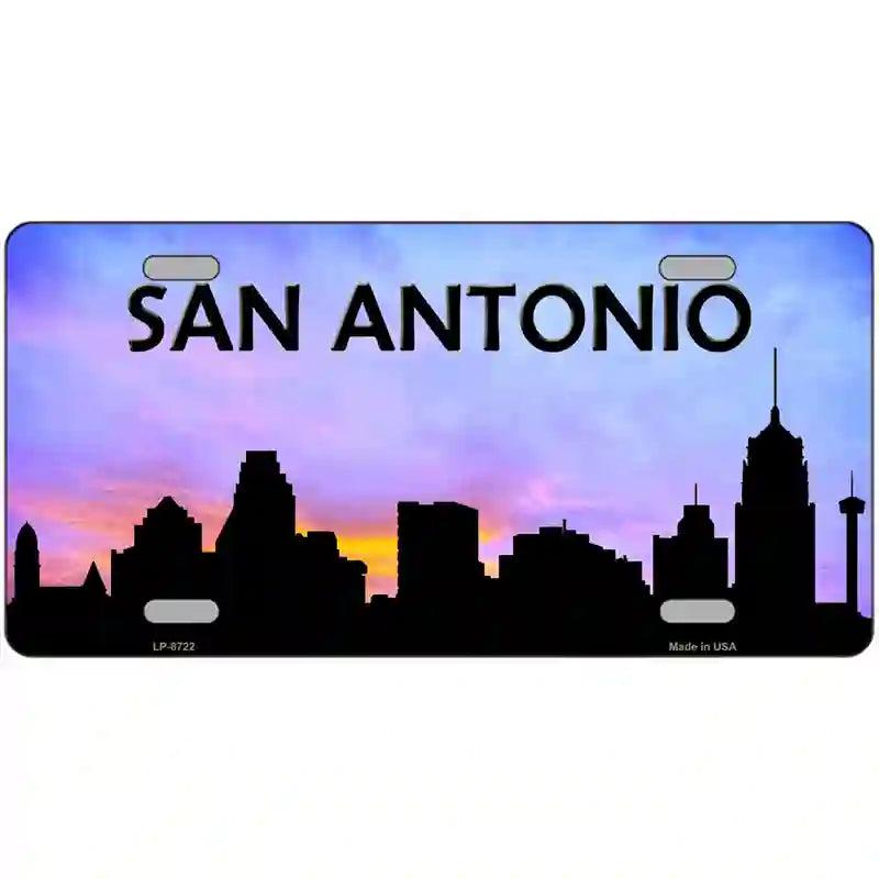 San Antonio Silhouette Metal Novelty License Plate image