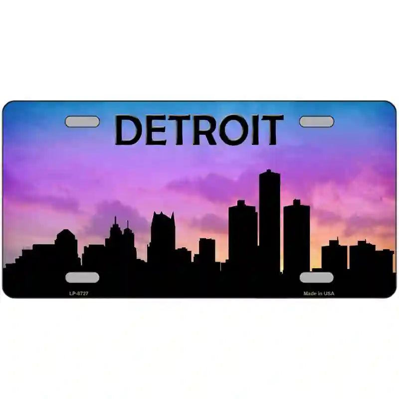 Detroit Silhouette Metal Novelty License Plate image