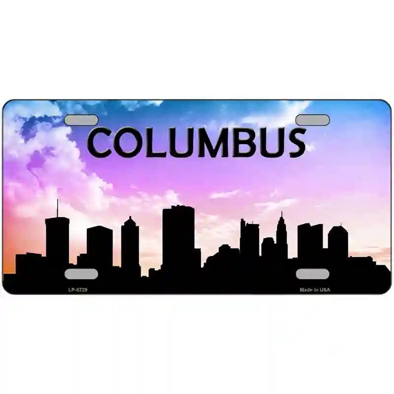 Columbus Silhouette Metal Novelty License Plate image