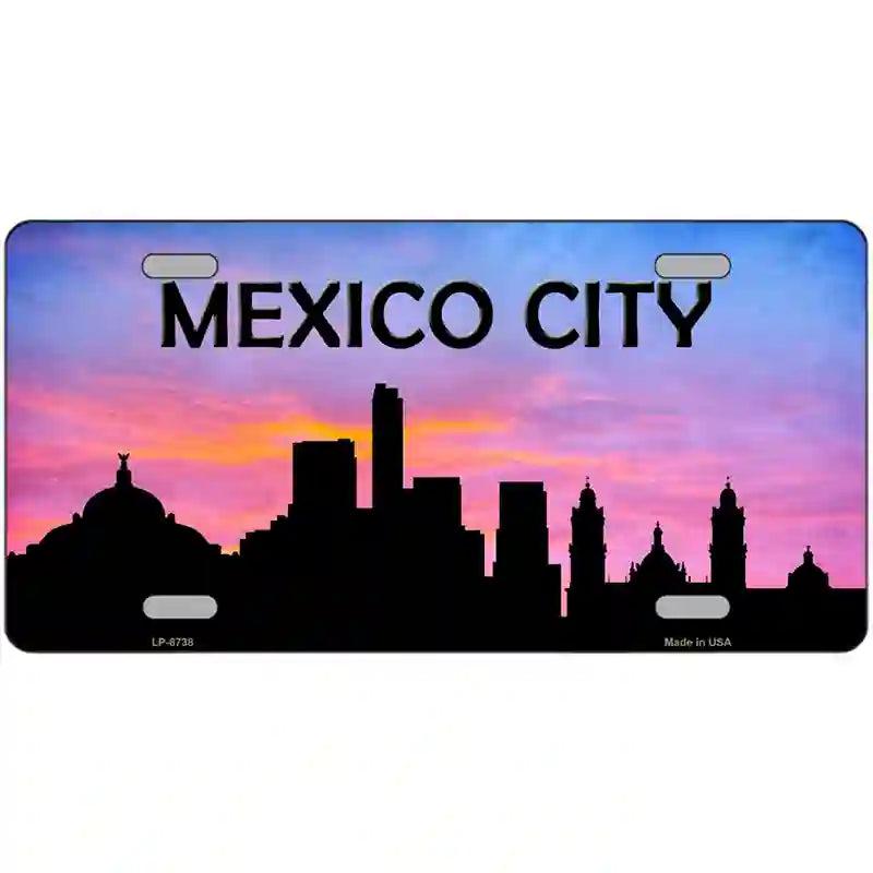 Mexico City Silhouette Metal Novelty License Plate image