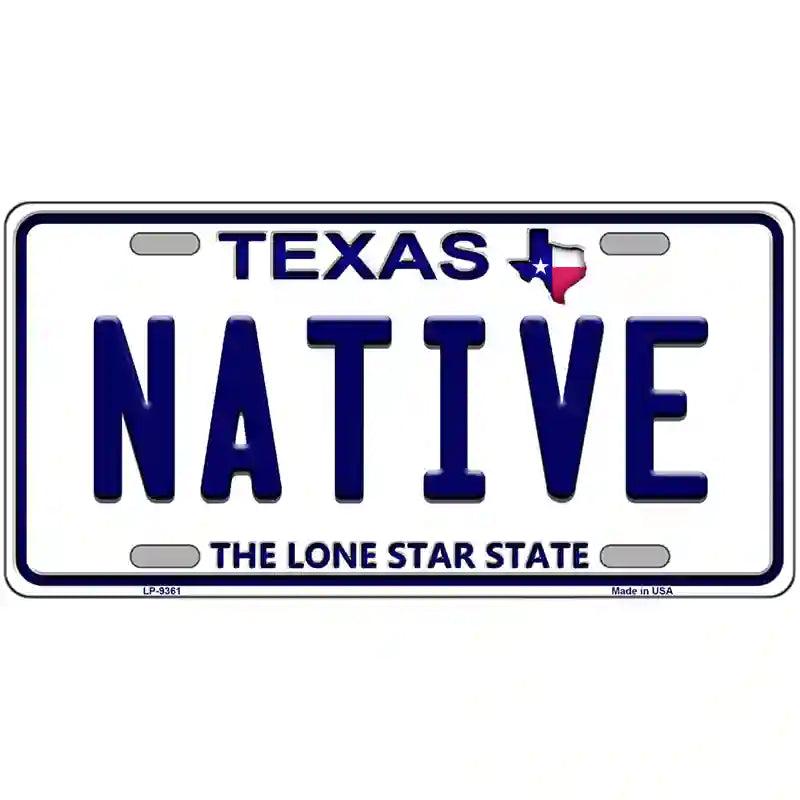 Native Texas Novelty Metal License Plate image