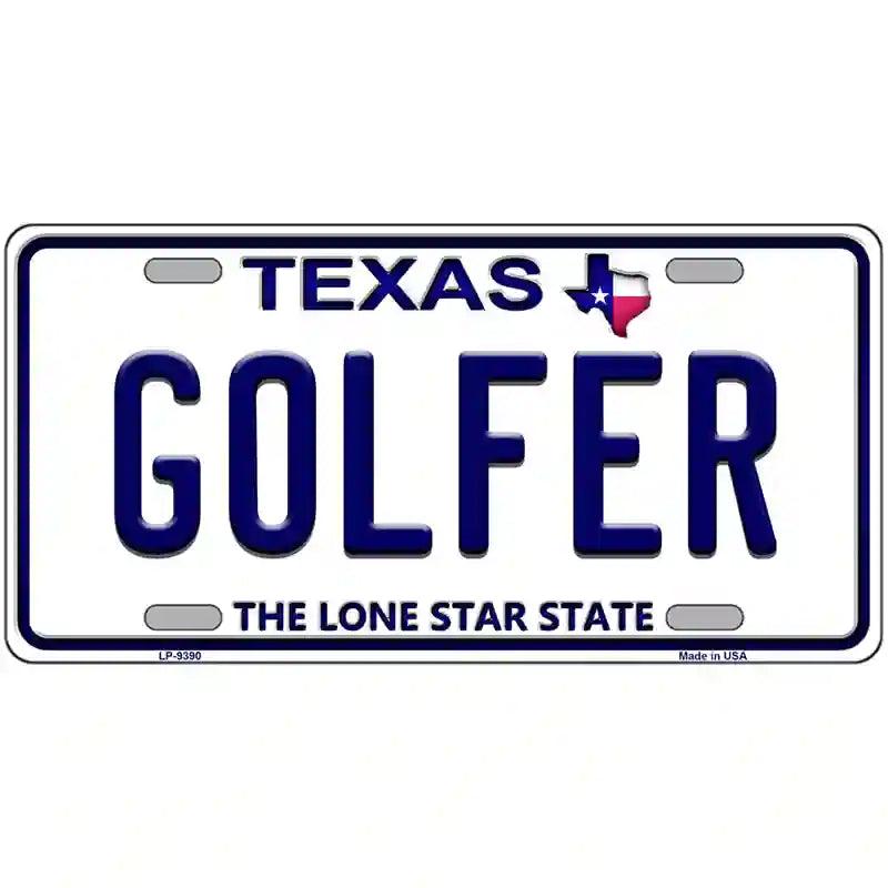 Golfer Texas Novelty Metal License Plate image