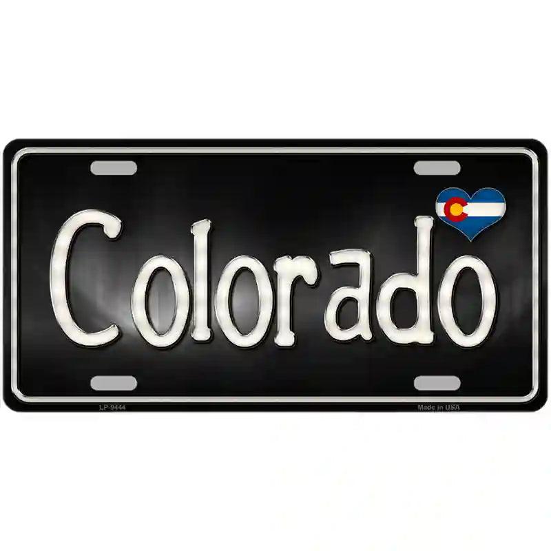 Colorado Flag Script Metal Novelty License Plate image