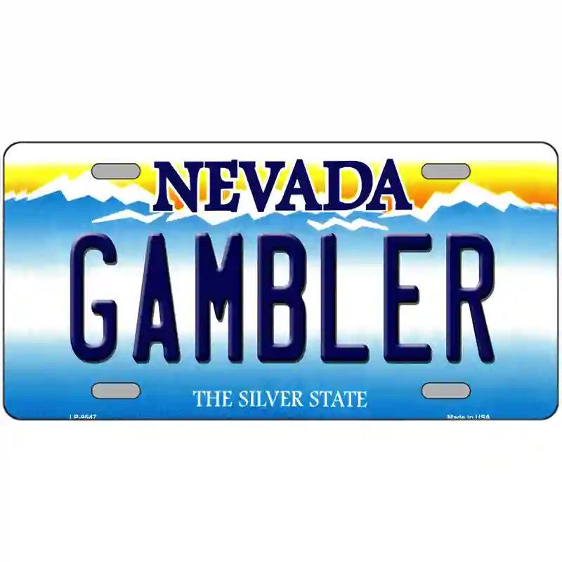Gambler Nevada Novelty Metal License Plate image